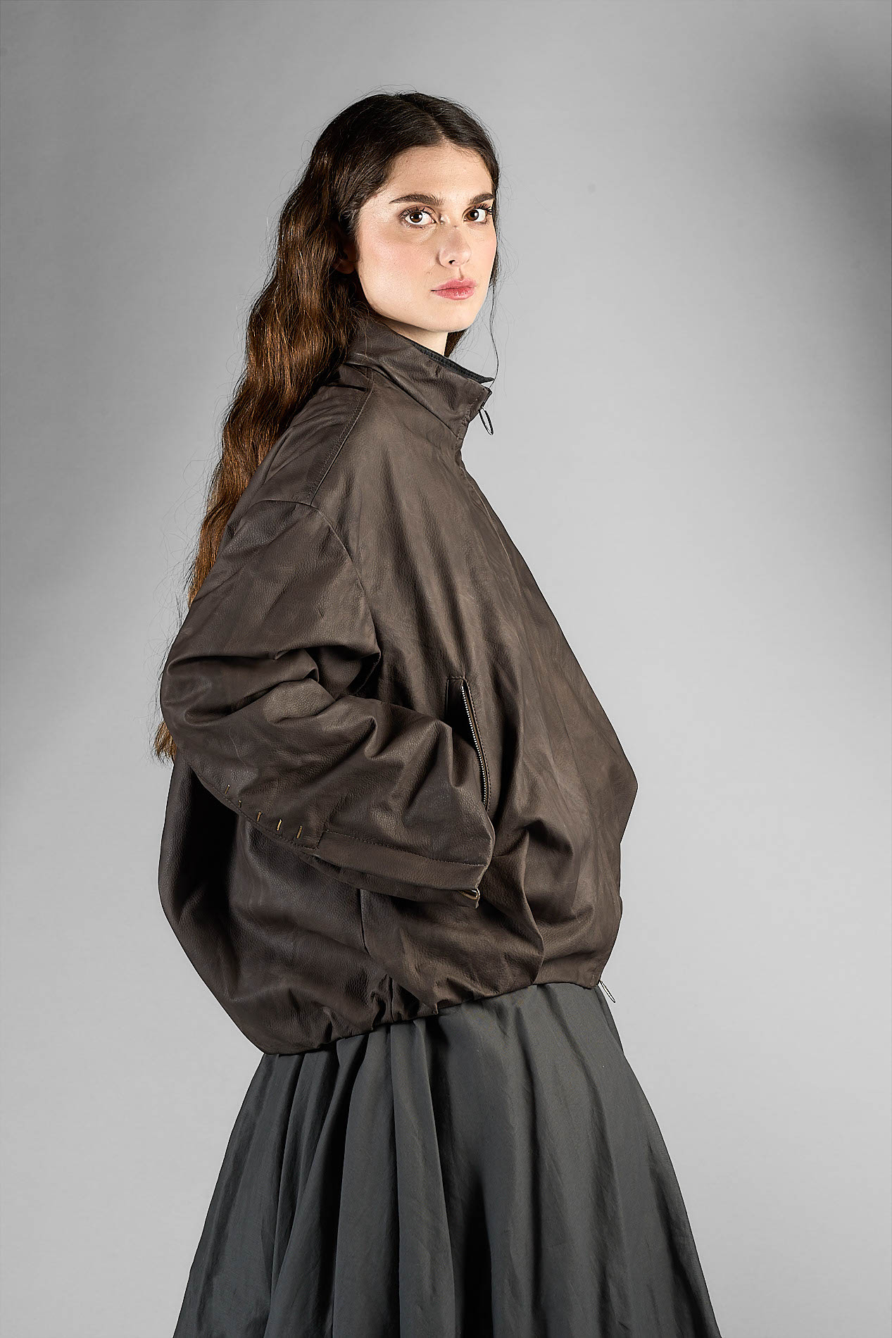 DANIELE BASTA LEATHER AND SILVER JACKET